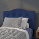 Navy,Twin |#| Arched Button Tufted Upholstered Twin Size Headboard in Navy Fabric