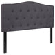 Dark Gray,Full |#| Arched Button Tufted Upholstered Full Size Headboard in Dark Gray Fabric