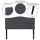 Dark Gray,Full |#| Arched Button Tufted Upholstered Full Size Headboard in Dark Gray Fabric