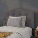 Dark Gray,Twin |#| Arched Button Tufted Upholstered Twin Size Headboard in Dark Gray Fabric