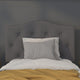 Dark Gray,Twin |#| Arched Button Tufted Upholstered Twin Size Headboard in Dark Gray Fabric