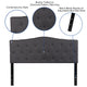 Dark Gray,Queen |#| Arched Button Tufted Upholstered Queen Size Headboard in Dark Gray Fabric