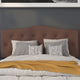 Camel,Full |#| Arched Button Tufted Upholstered Full Size Headboard in Camel Fabric