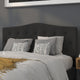 Black,Queen |#| Arched Button Tufted Upholstered Queen Size Headboard in Black Fabric