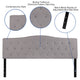 Light Gray,King |#| Arched Button Tufted Upholstered King Size Headboard in Light Gray Fabric