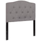 Light Gray,Twin |#| Arched Button Tufted Upholstered Twin Size Headboard in Light Gray Fabric