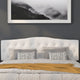 White,King |#| Arched Button Tufted Upholstered King Size Headboard in White Fabric