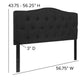Black,Full |#| Arched Button Tufted Upholstered Full Size Headboard in Black Fabric