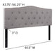 Light Gray,Queen |#| Arched Button Tufted Upholstered Queen Size Headboard in Light Gray Fabric