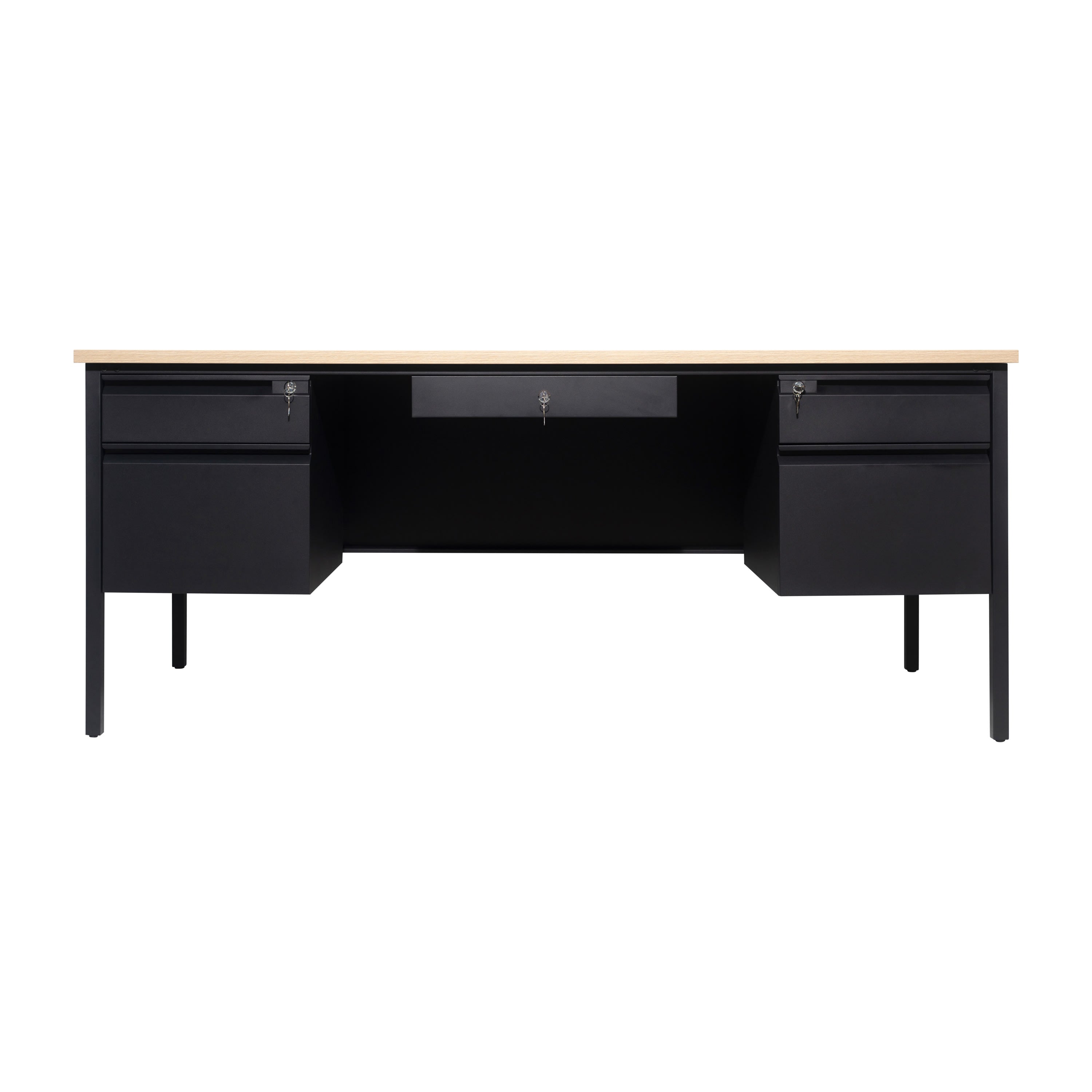 Black double pedestal desk hotsell