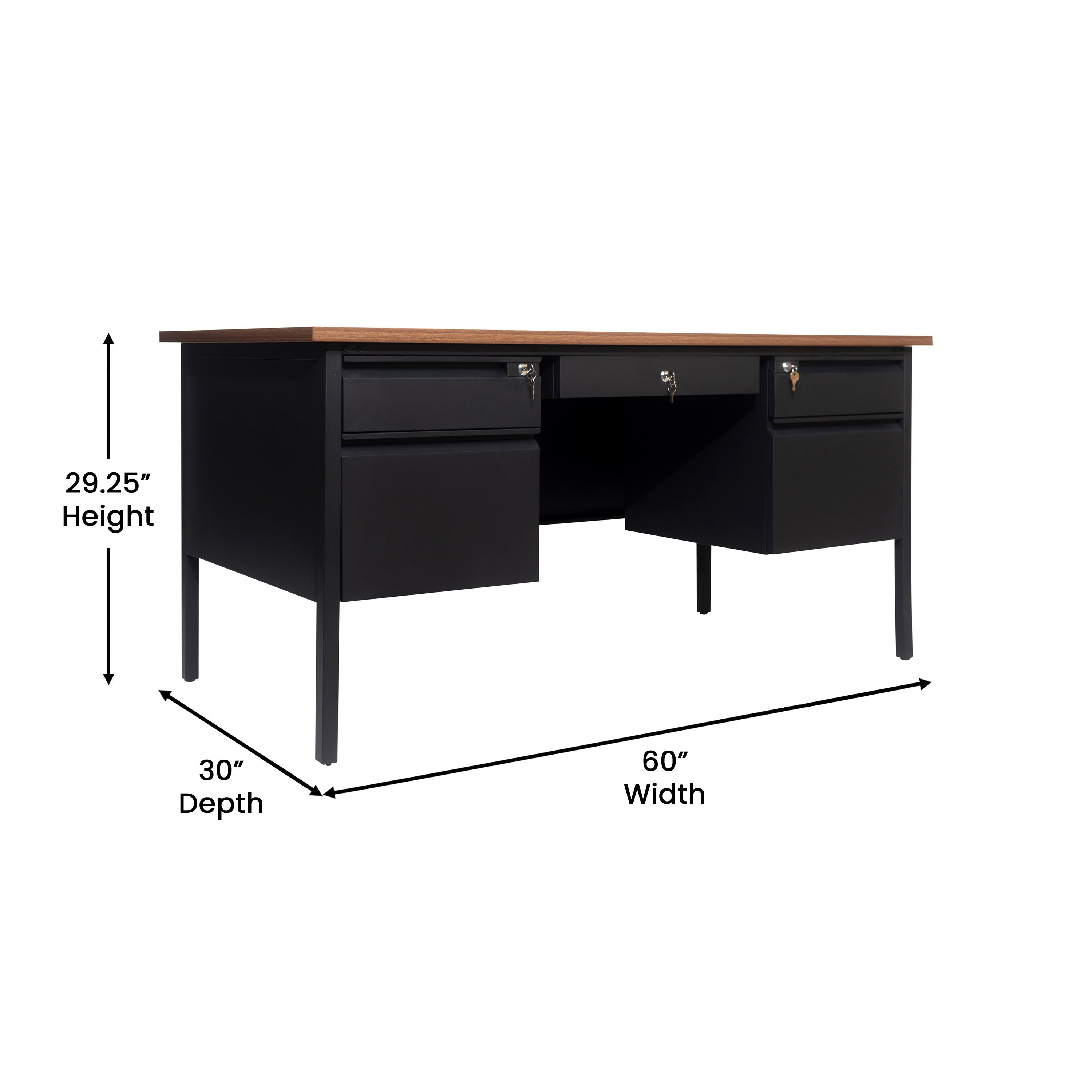 5 Drawer Double Pedestal Desk GC-M-179- – BizChair