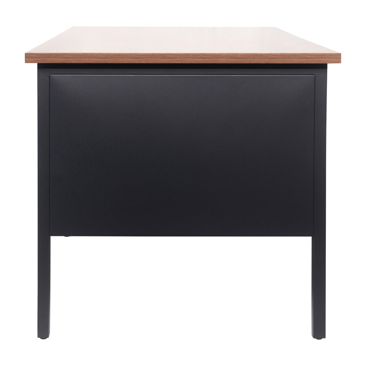 Walnut |#| Commercial Double Pedestal Desk with 5 Locking Drawers in Walnut-50x60