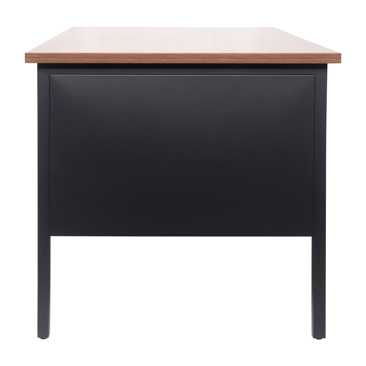 Walnut |#| Commercial Right Side Single Pedestal Desk-3 Locking Drawers in Walnut-30x60