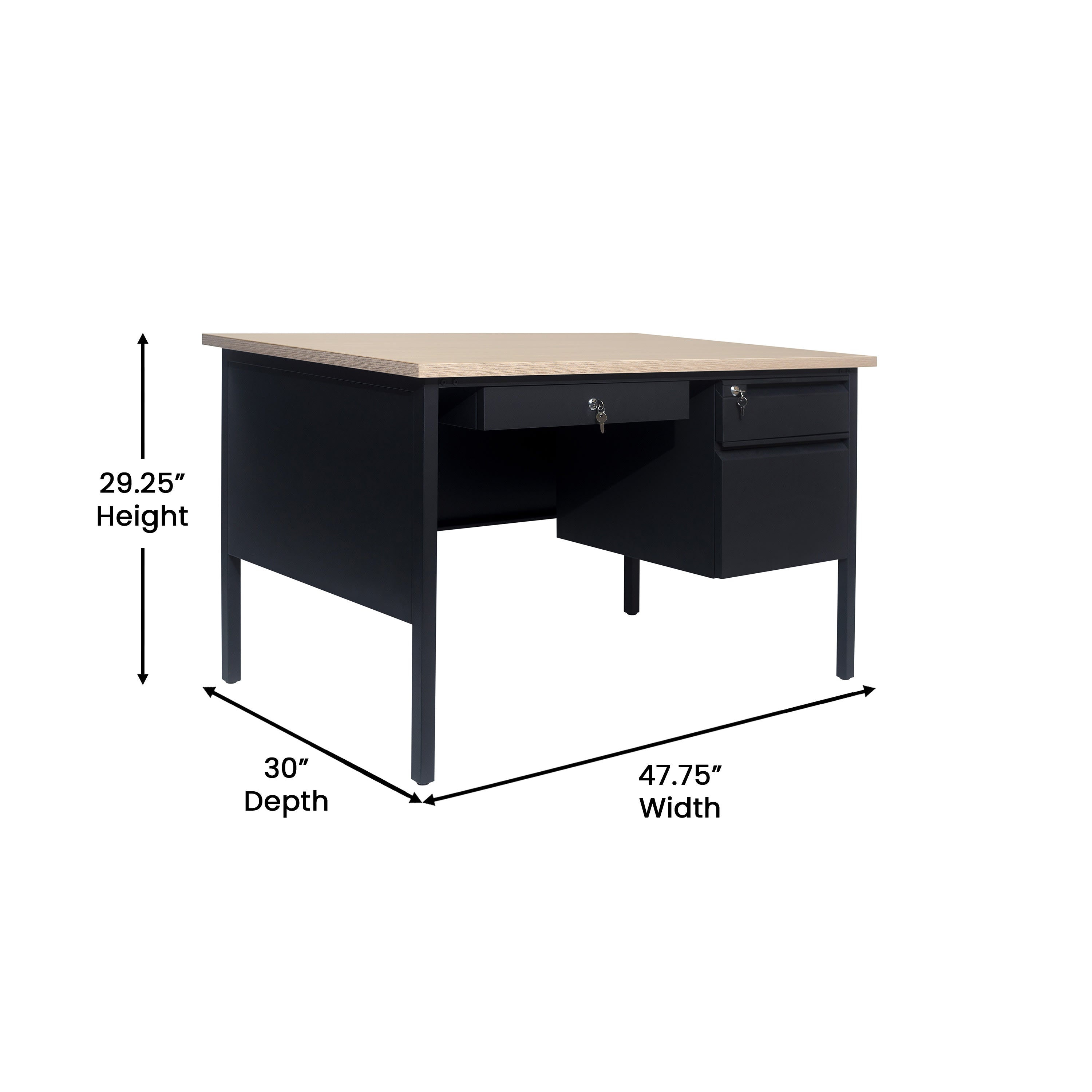 3 Drawer Single Pedestal Desk GC-M-173- – BizChair