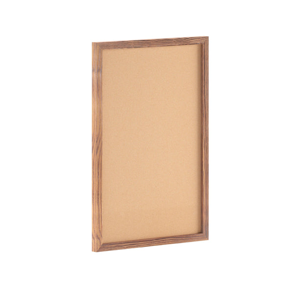 Torched Brown,20inchW x 30inchH |#| Commercial 20x30 Wall Mount Cork Board with Wooden Push Pins - Torched Brown