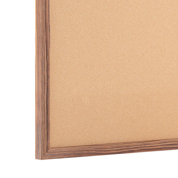 Torched Brown,24inchW x 36inchH |#| Commercial 24x36 Wall Mount Cork Board with Wooden Push Pins - Torched Brown