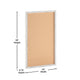 White Washed,24inchW x 36inchH |#| Commercial 24x36 Wall Mount Cork Board with Wooden Push Pins - Whitewashed