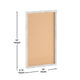 White Washed,20inchW x 30inchH |#| Commercial 20x30 Wall Mount Cork Board with Wooden Push Pins - Whitewashed