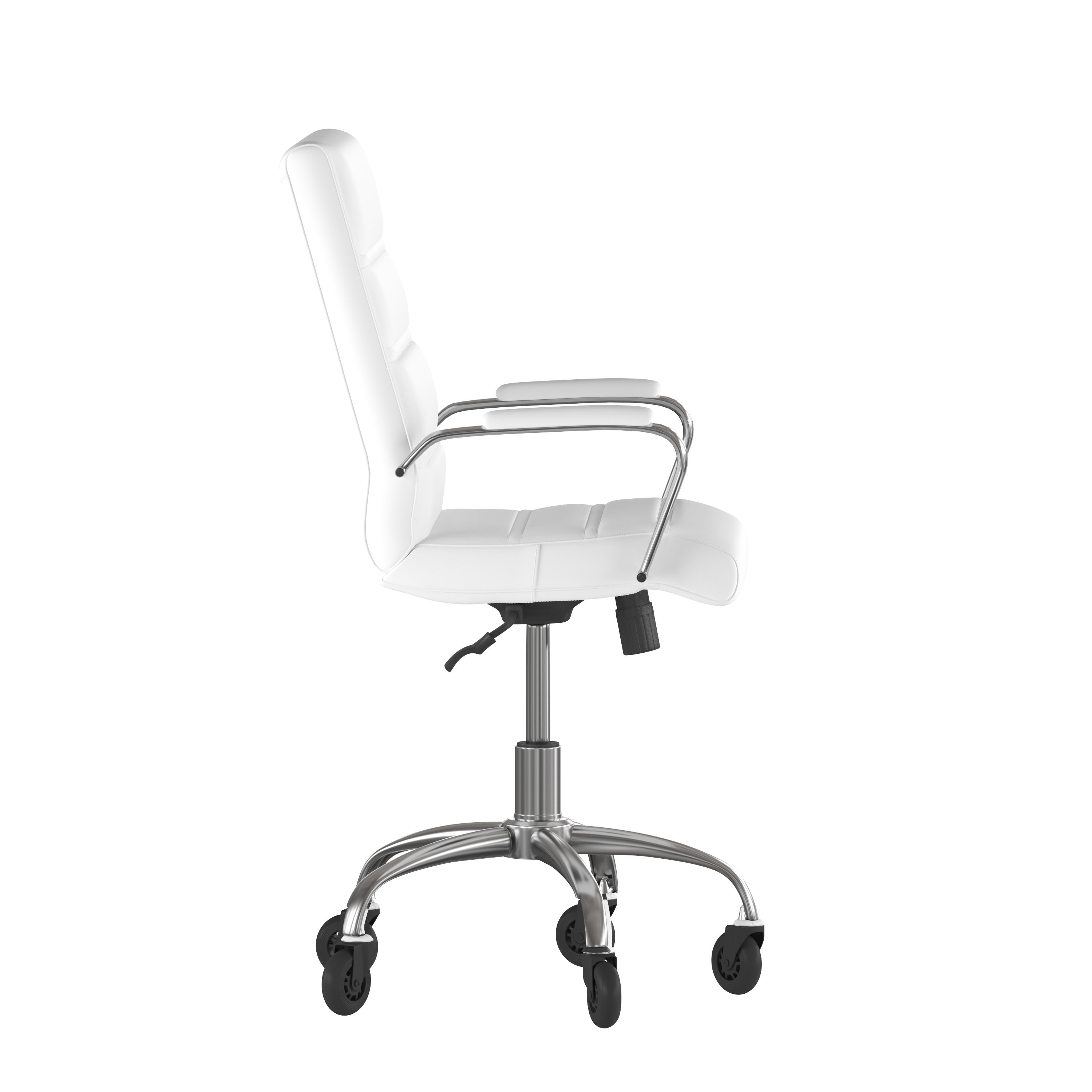 Camilia Mid-Back Executive Swivel Office Chair with Arms and Transparent Roller Wheels - Thumbnail 3