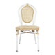 Natural/White Frame |#| All-Weather Commercial Paris Chair with White Metal Frame-Natural