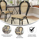 Natural/Black Frame |#| All-Weather Commercial Paris Chair with Black Metal Frame-Natural