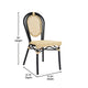 Natural/Black Frame |#| All-Weather Commercial Paris Chair with Black Metal Frame-Natural