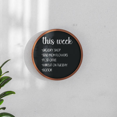Canterbury Round Wall Mounted Magnetic Chalkboards for Home or Business with Eraser and Chalk, Set of 2