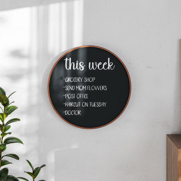 Rustic,24inch |#| Commercial Wall Mount Rustic Wooden Frame Magnetic Chalkboard - 24inch Round