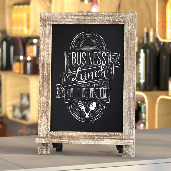 Weathered Brown,9.5"W x 1.88"D x 14"H |#| 10 Pack 9.5" x 14" Tabletop or Wall Mount Magnetic Chalkboards - Weathered