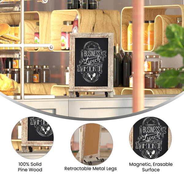 Weathered Brown,9.5"W x 1.88"D x 14"H |#| 10 Pack 9.5" x 14" Tabletop or Wall Mount Magnetic Chalkboards - Weathered