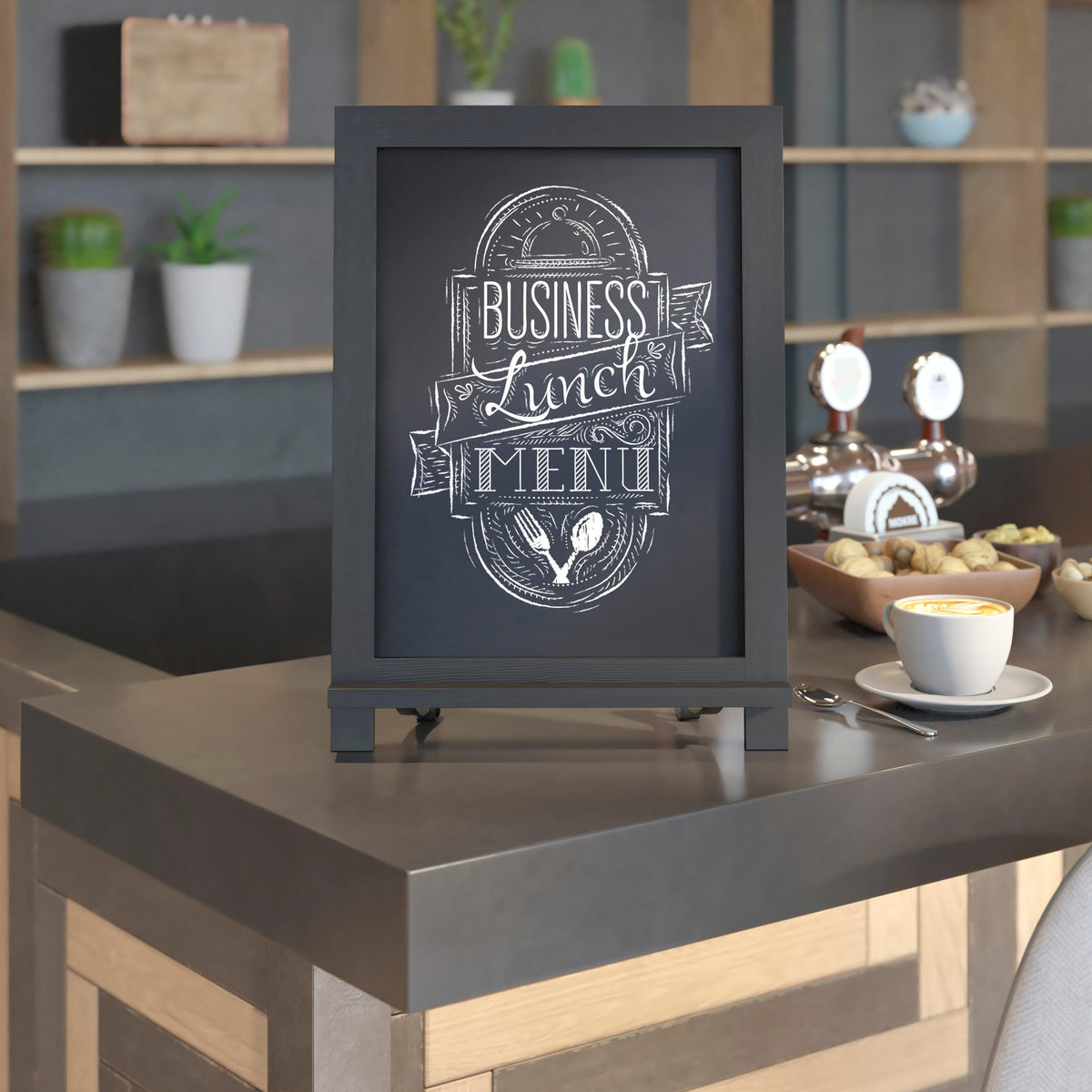 Black,12"W x 1.88"D x 17"H |#| 10 Pack 12" x 17" Tabletop or Wall Mount Magnetic Chalkboards - Black