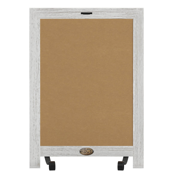 White Wash,12"W x 1.88"D x 17"H |#| 10 Pack 12" x 17" Tabletop or Wall Mount Magnetic Chalkboards - Whitewashed