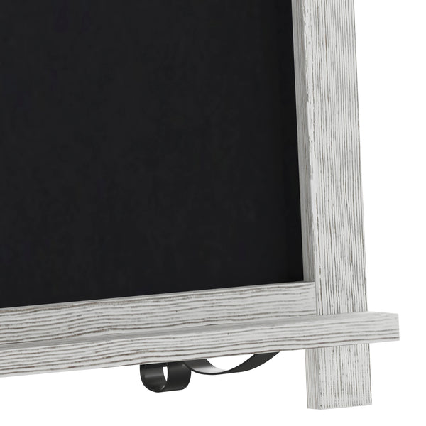 White Wash,12"W x 1.88"D x 17"H |#| 10 Pack 12" x 17" Tabletop or Wall Mount Magnetic Chalkboards - Whitewashed