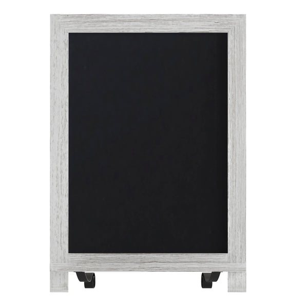 White Wash,12"W x 1.88"D x 17"H |#| 10 Pack 12" x 17" Tabletop or Wall Mount Magnetic Chalkboards - Whitewashed