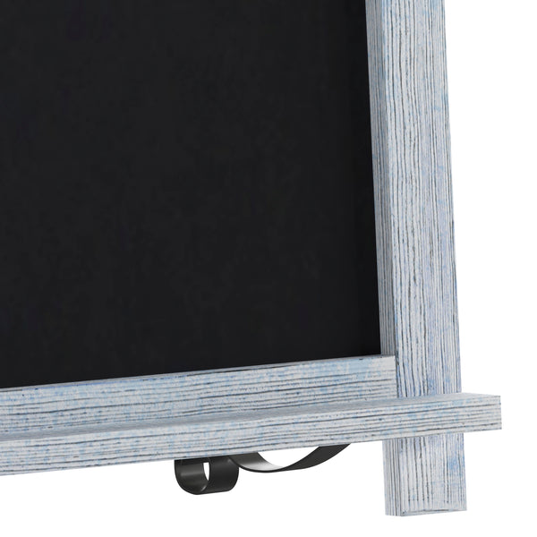 Rustic Blue,12"W x 1.88"D x 17"H |#| 10 Pack 12" x 17" Tabletop or Wall Mount Magnetic Chalkboards - Rustic Blue