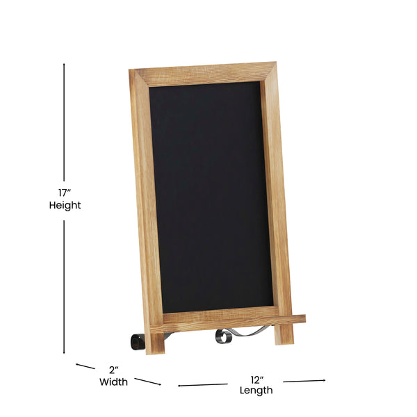 Torched Brown,12"W x 1.88"D x 17"H |#| 10 Pack 12" x 17" Tabletop or Wall Mount Magnetic Chalkboards - Torched Wood