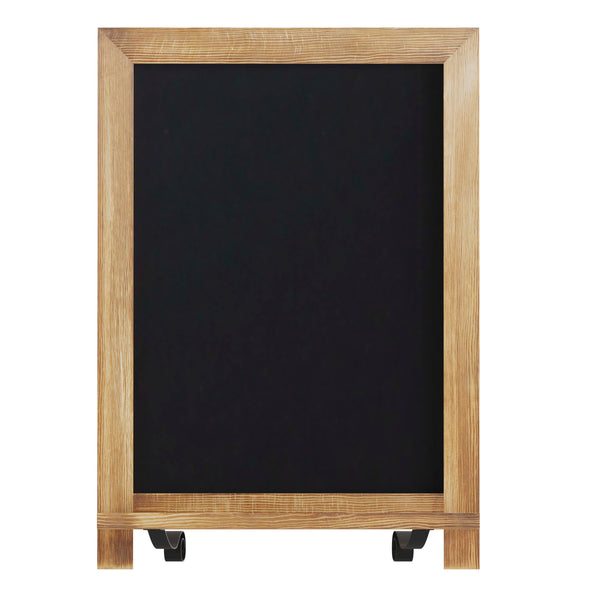 Torched Brown,12"W x 1.88"D x 17"H |#| 10 Pack 12" x 17" Tabletop or Wall Mount Magnetic Chalkboards - Torched Wood