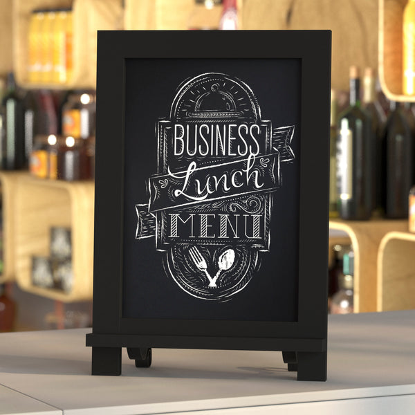 Black,9.5"W x 1.88"D x 14"H |#| 10 Pack 9.5" x 14" Tabletop or Wall Mount Magnetic Chalkboards - Black