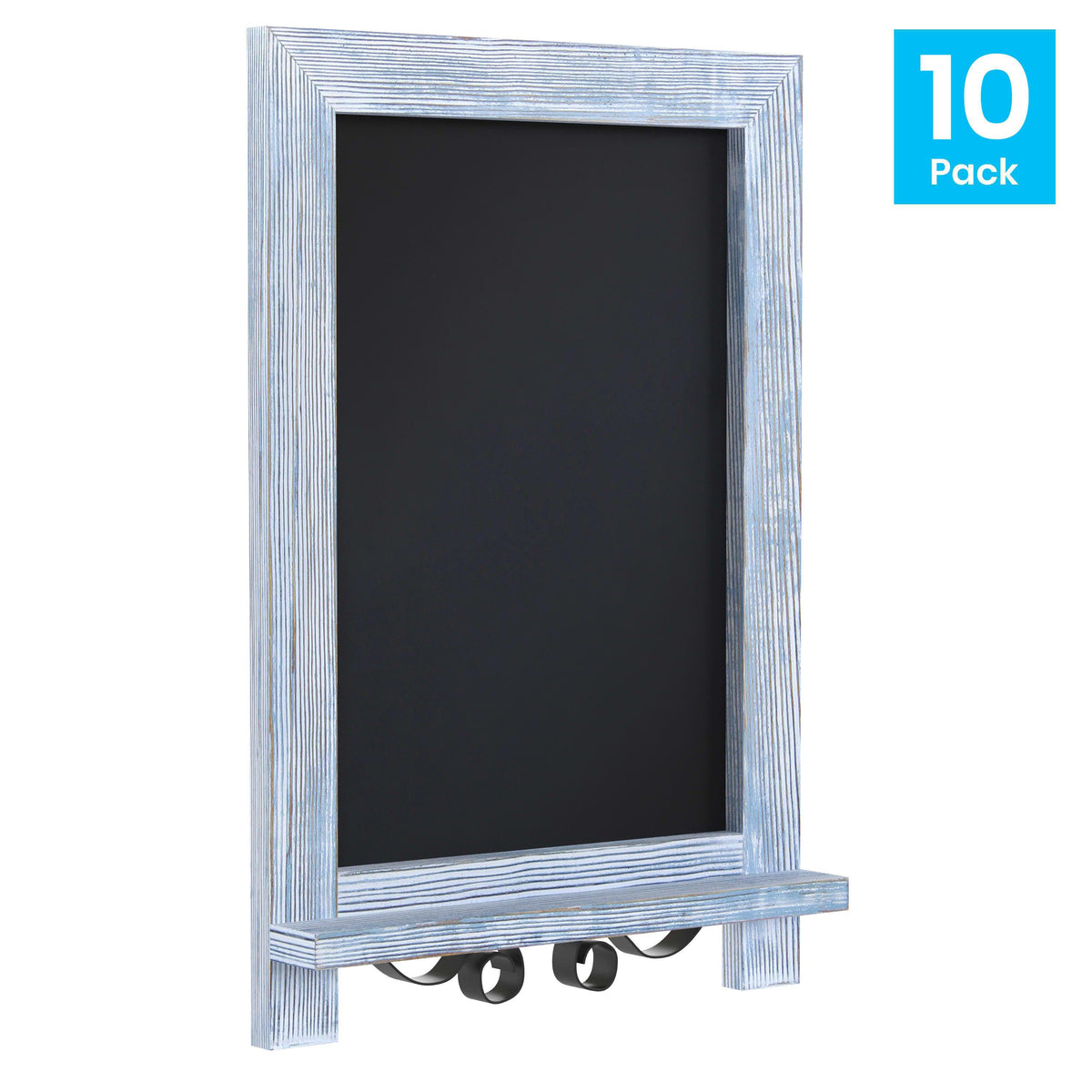 Rustic Blue,9.5inchW x 1.88inchD x 14inchH |#| 10 Pack 9.5inch x 14inch Tabletop or Wall Mount Magnetic Chalkboards - Rustic Blue