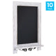 White Wash,9.5inchW x 1.88inchD x 14inchH |#| 10 Pack 9.5inch x 14inch Tabletop or Wall Mount Magnetic Chalkboards - Whitewashed