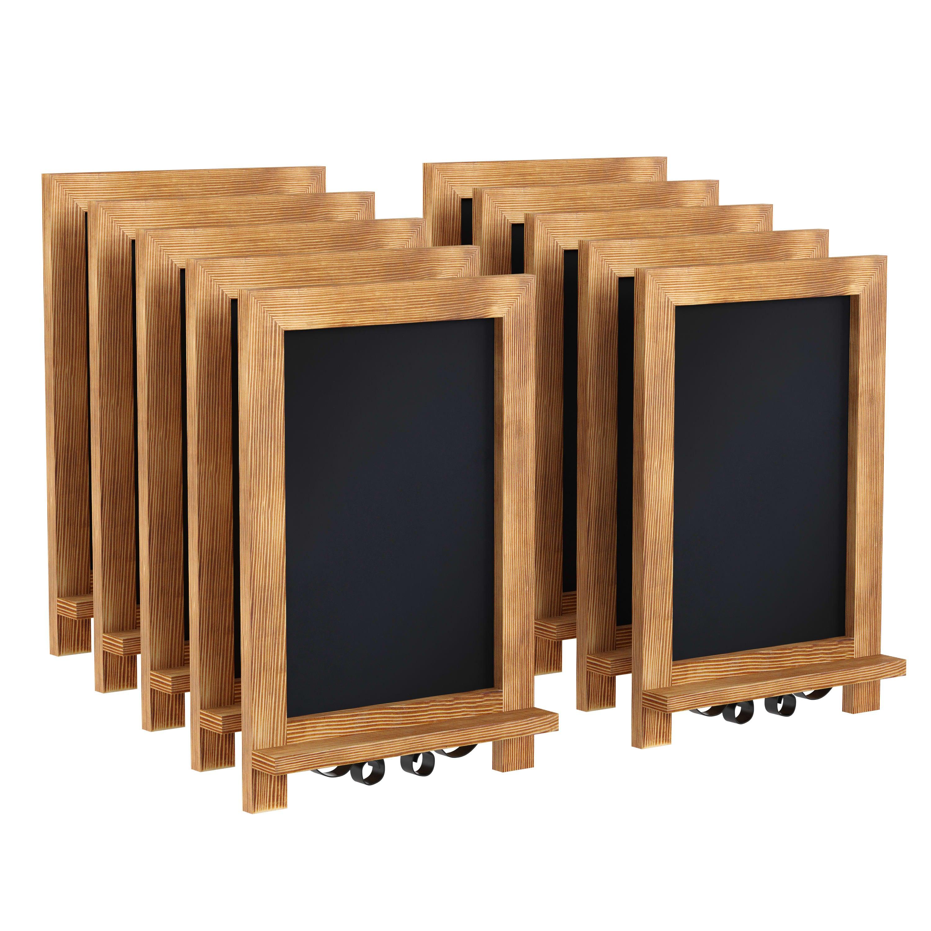 Flash Furniture Canterbury 9.5 x 14 Torched Wood Tabletop Magnetic Chalkboards