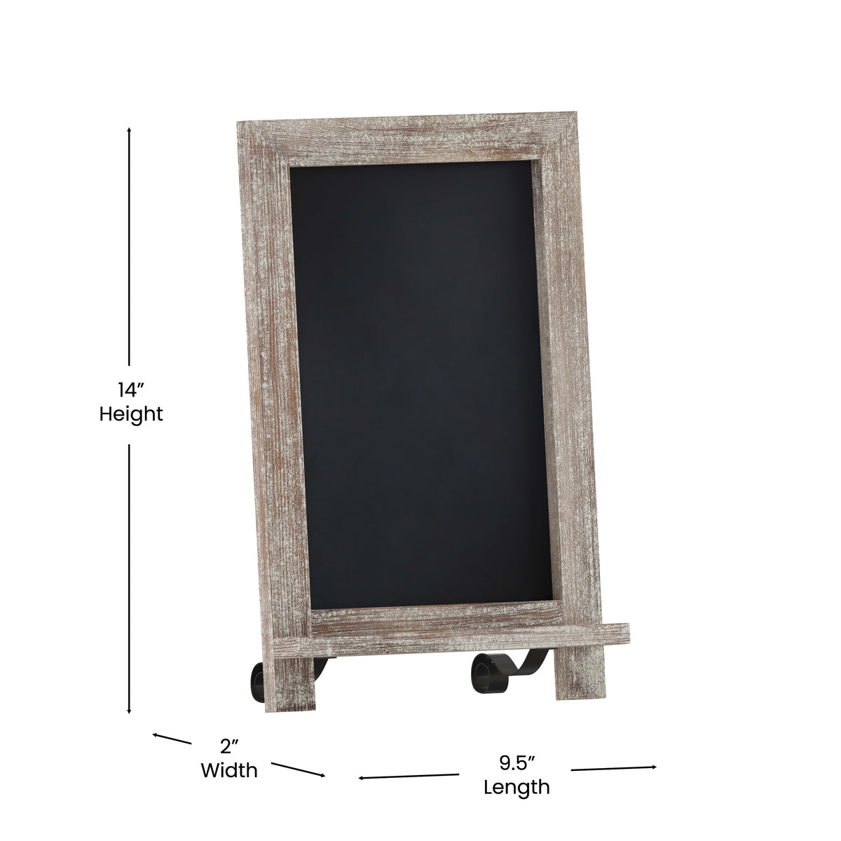 Weathered Brown,9.5inchW x 1.88inchD x 14inchH |#| 10 Pack 9.5inch x 14inch Tabletop or Wall Mount Magnetic Chalkboards - Weathered