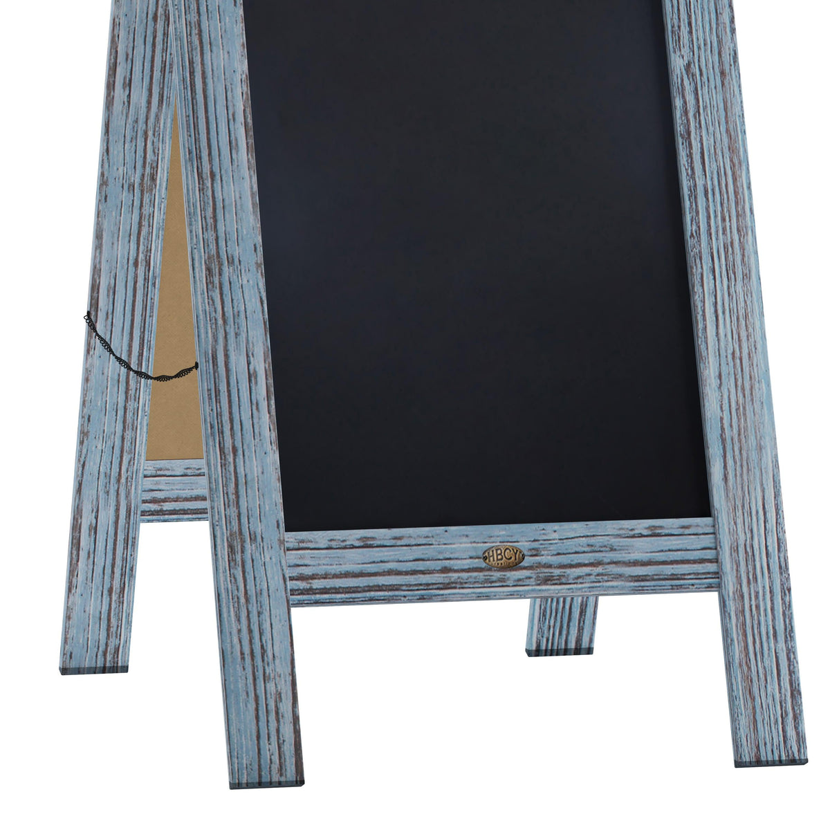 Rustic Blue,40inchH x 20inchW |#| Indoor/Outdoor 40x20 Freestanding Blue Wood A-Frame Magnetic Chalkboard