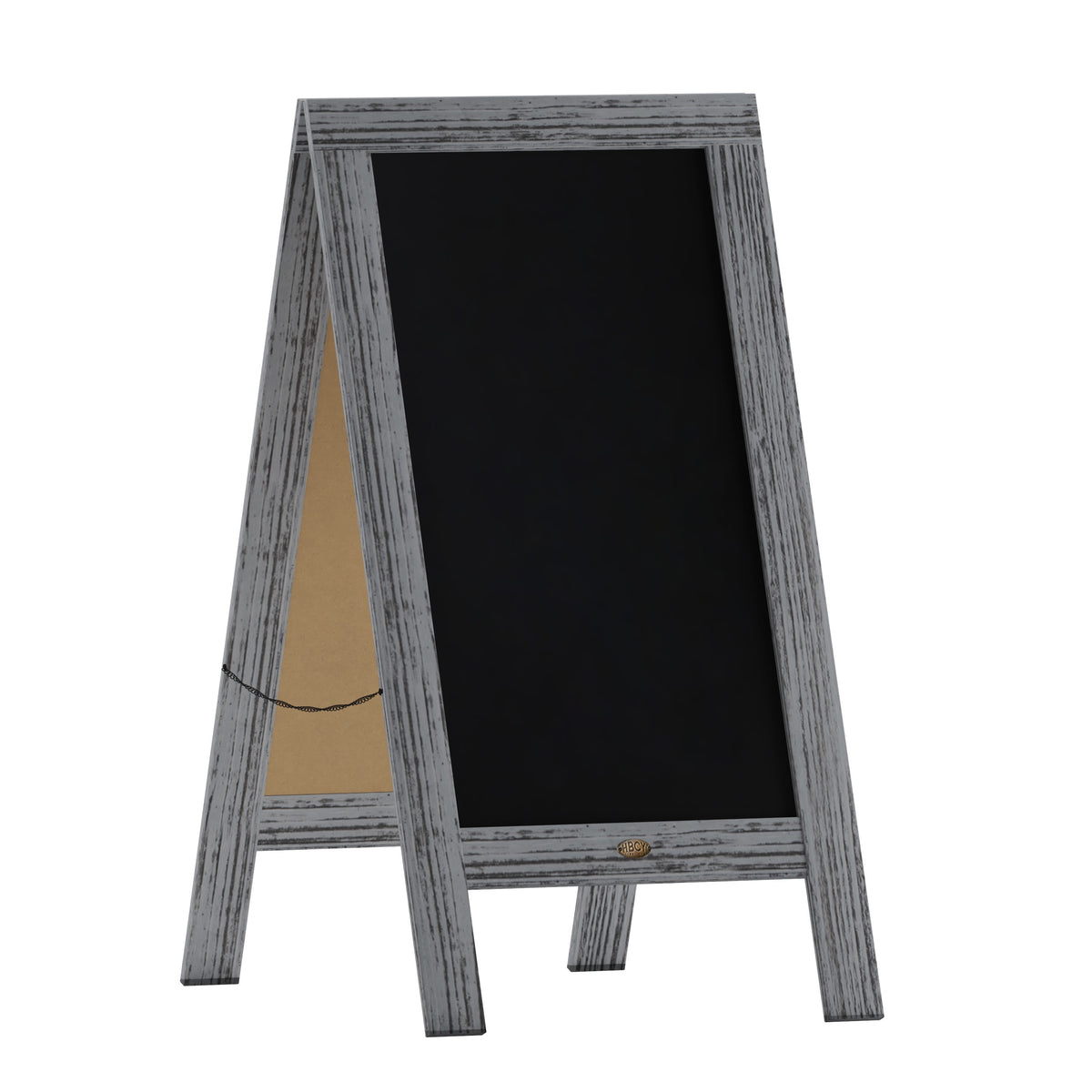 Graywash,40inchH x 20inchW |#| Indoor/Outdoor 40x20 Freestanding Graywash Wood A-Frame Magnetic Chalkboard