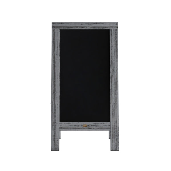 Graywash,40inchH x 20inchW |#| Indoor/Outdoor 40x20 Freestanding Graywash Wood A-Frame Magnetic Chalkboard