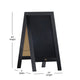 Black,40inchH x 20inchW |#| Indoor/Outdoor 40x20 Freestanding Black Wood A-Frame Magnetic Chalkboard