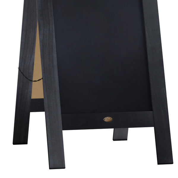 Black,40inchH x 20inchW |#| Indoor/Outdoor 40x20 Freestanding Black Wood A-Frame Magnetic Chalkboard