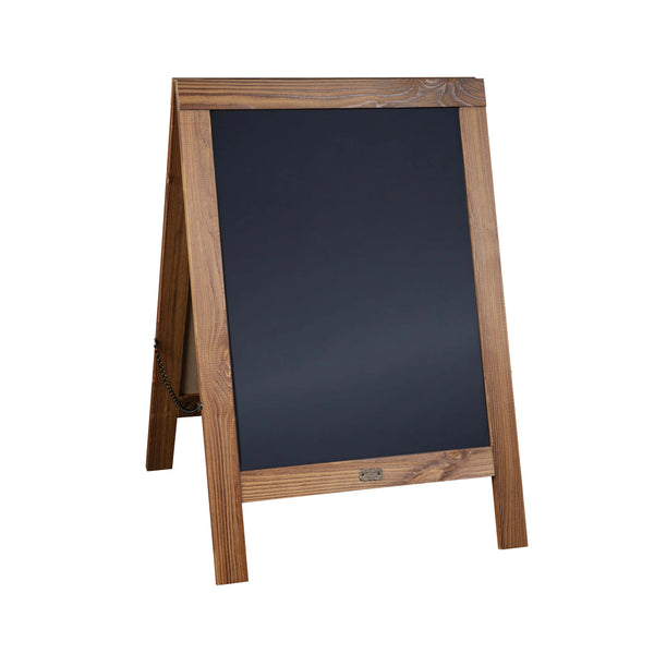 Torched Brown,30inchH x 20inchW |#| Indoor/Outdoor 30x20 Freestanding Torched Brown Wood A-Frame Magnetic Chalkboard