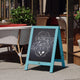 Robin Blue,30inchH x 20inchW |#| Indoor/Outdoor 30x20 Freestanding Robin Blue Wood A-Frame Magnetic Chalkboard