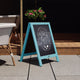 Robin Blue,30inchH x 20inchW |#| Indoor/Outdoor 30x20 Freestanding Robin Blue Wood A-Frame Magnetic Chalkboard